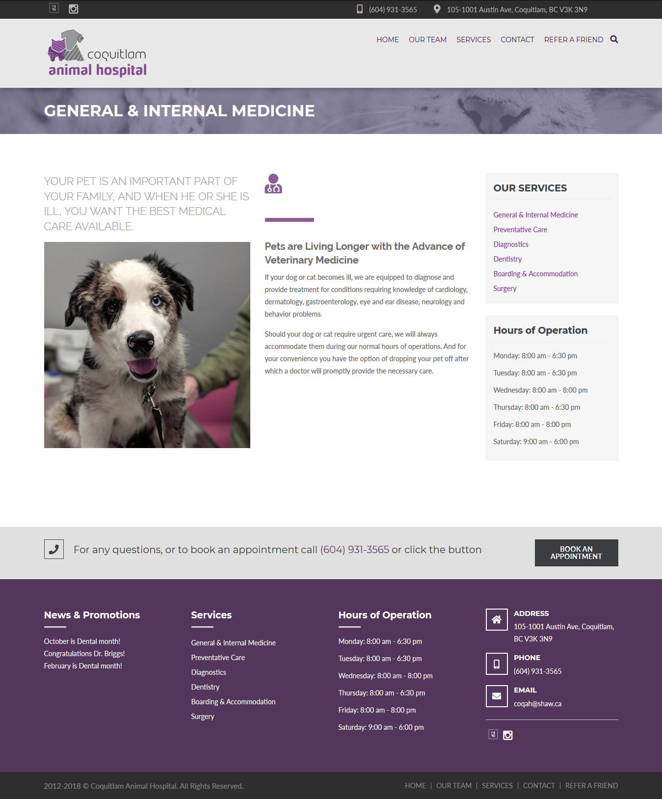 Screenshot_2019-10-16 General Internal Medicine – Coquitlam Animal Hospital